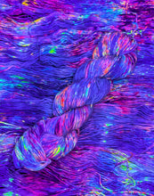 Load image into Gallery viewer, Pink Pony Yarn Club Pre-Order: &quot;Red Wine Supernova&quot; (Blacklight/UV Reactive)
